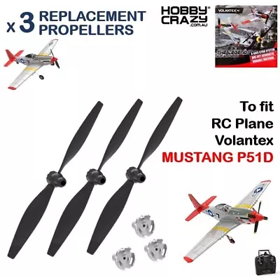 RC Plane Propeller 3PC RC Plane MUSTANG Volantex Spares Hobby RC War Plane 2.4g • $34.95