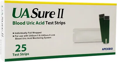 $32.99 • Buy UASure II Uric Acid Test Strips. UA Sure. Box Of 25.