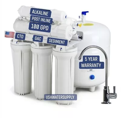 6-Stage Under Sink Reverse Osmosis Drinking Water Filter System Alkaline PH 100G • $185