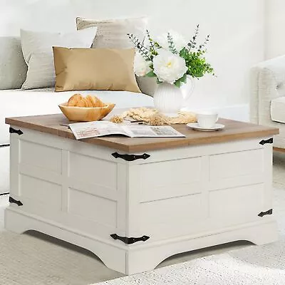 Coffee Table With Hinged Lift Top And Large Hidden Storage Compartment Rustic • $229.99
