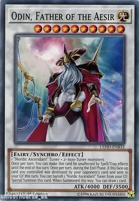 LEHD-ENB32 Odin Father Of The Aesir 1st Edition Mint YuGiOh Card • £0.99