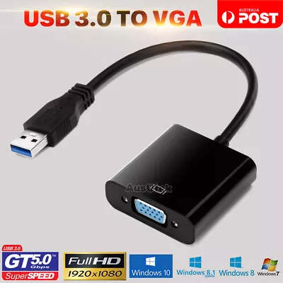 USB 3.0 To VGA Multi-Display Adapter Converter External Video Graphic Card • $12.95