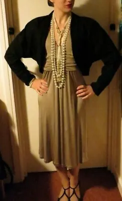 M For Madonna H&M Dress 1950's Vintage Style Mink Colour Great Gatsby EUR 36 • £35