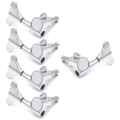 4R1L Fish Tail Sealed 5 Strings Style Bass Tuning Peg Tuner Machine Heads Silver • $29.99