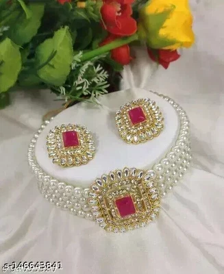 $35.98 • Buy Bollywood Style Gold Plated Indian Choker Necklace Jewelry Set