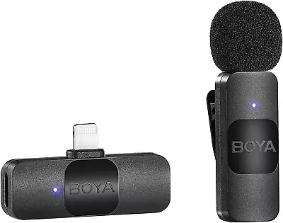 BOYA Wireless Lavalier Lapel Microphone For IPhone IPad Dual Mini Omnidirectiona • $62.40