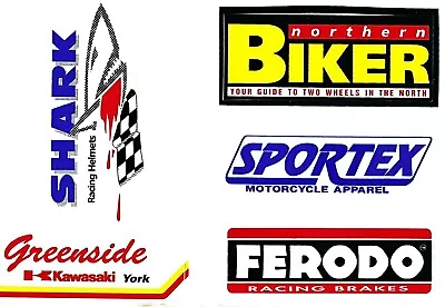 1995 Northern Biker Magazine Sticker Sheet – Ferodo Sportex Greenside Kawasaki • £4.99