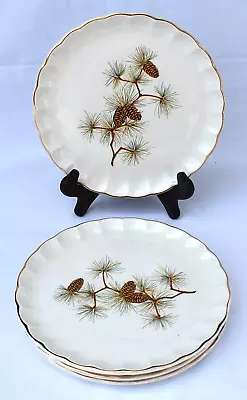 W.S. GEORGE - PINE CONE - Set Of 4 - BREAD & BUTTER PLATES - 6 1/2  • $20.97