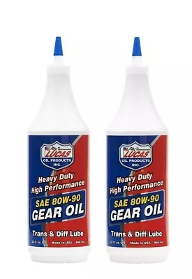 Lucas Oil SAE 80W-90 Gear Oil Trans & Diff Lube 1 Quart Bottle X2 • $32.89