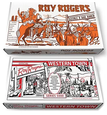 Marx Roy Rogers Double R Bar Ranch Play Set Box OR  Roy Rogers Western Town Box • $79.99