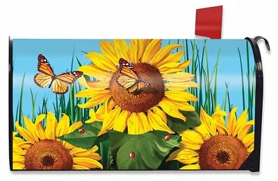 Sunflower Field Summer Magnetic Mailbox Cover Butterflies Floral Standard • $17.97