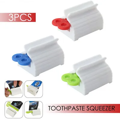 3PCS Toothpaste Squeezer Bathroom Tube Dispenser Seat Easy Stand Rolling Holder • $6.89