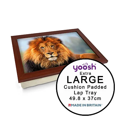 EXTRA LARGE Luxury Framed Laptop Tray Personalised Gift - Majestic Lion • £28.95