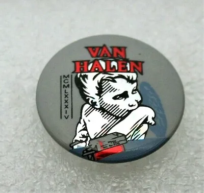 VTG Van Halen Music Group Rock Band Gray 1984 Button Pin New NOS England 1980s • $11.99