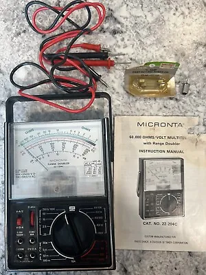 MICRONTA 22-204C Range Doubler Multitester With Leads Case Manual. • $30