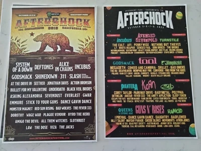 $10 • Buy Aftershock 2019 2023 11x17 Festival Concert Poster Deftones Tool