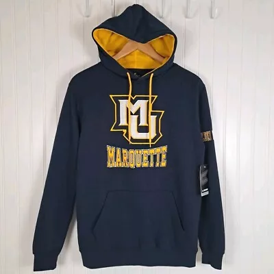 NWT Marquette University Hoodie Sweatshirt Mens S Navy Blue Pullover Colosseum • $37.98