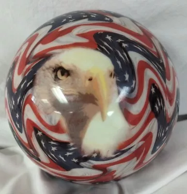 Vtg. Brunswick Bowling Ball Viz-A-Ball USA EAGLE STARS STRIPES 12 Lb Undrilled • $125