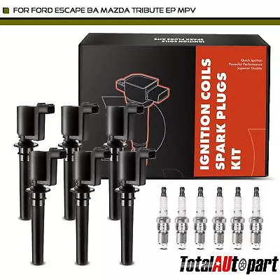 6x Ignition Coil & 6x Spark Plug For Ford Escape BA ZC Mazda MPV LW Tribute 3.0L • $103.99