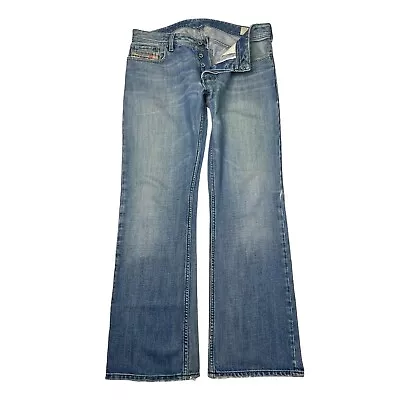 Diesel Zatiny Distressed Bootcut Jeans Button Fly FLAW Light Wash Mens 34x32 • $47.99