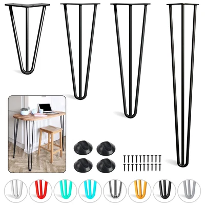 £5.99 • Buy 4x Hairpin Legs Hair Pin Legs Set For Furniture Bench Desk Table Metal Steel Leg