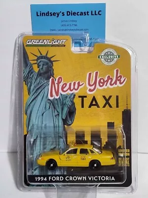GreenLight NEW YORK Taxi 1994 Ford Crown Victoria  1:64 Hobby Shop Exclusive • $8.99