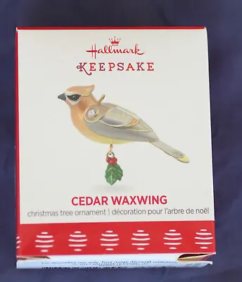 Hallmark Cedar Waxwing Miniature Bird Christmas Ornament - 2017 New In Box • $24