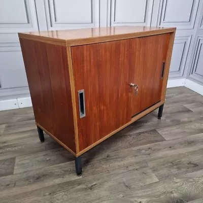 Retro Vintage Mid Century Danish Filing Record Cabinet - Office Cupboard - Teak • £229.99