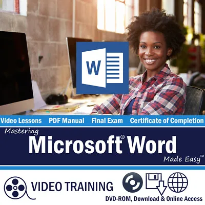 Learn Microsoft WORD 2016 Training Tutorial DVD-ROM Course 7 Hours 193 Lessons • $25