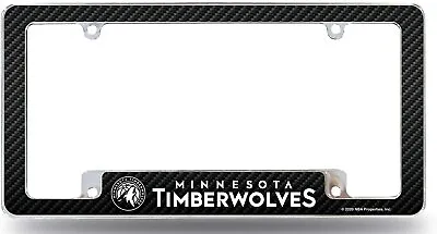 Minnesota Timberwolves Metal License Plate Frame Chrome Tag Cover Carbon... • $21.81