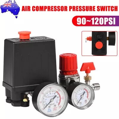 Valve Control Air Compressor Pressure Switch Regulator Gauge Manifold Pump Parts • $26.45