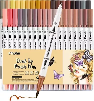 Ohuhu Skin Tone Markers 36-colors: Dual Tip Brush And Fineliner Markers For Adul • $40.99