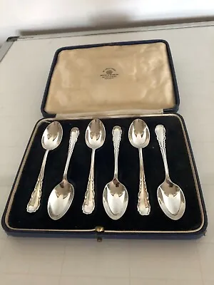 Cased Set Of 6 Sterling Silver Mappin & Webb Coffee Spoons (london 1939) • £74.99