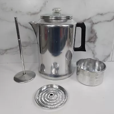 VTG XL 20-Cup Aluminum Stove Top Manual Camping Tailgate Coffee Pot Complete • $29.99