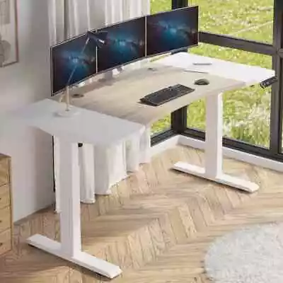 160cm Double Motor Height Adjustable Standing Curved Desk Four Automatic Height • £229.99