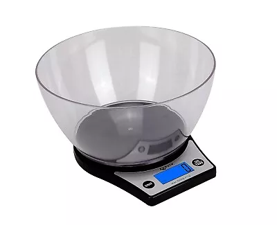 Black Kitchen Scale With Bowl Flat Slim Weighing Scale 5 Kg Cooking Baking Scale • £11.99