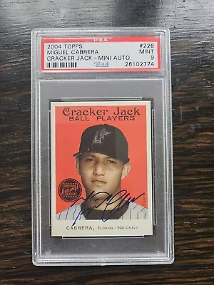 2004 Topps Cracker Jack MIGUEL CABRERA 226 Mini Red AUTO On-Card PSA 9 MINT • $50