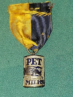 Vintage Pendant W Ribbon Advertising Pet Milk Can 400 Percent Club 1922 - 1923 • $80