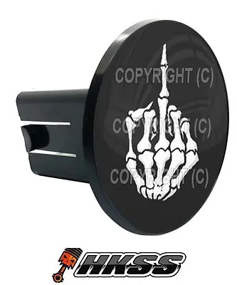Universal Class 2  3 Tow Hitch Receiver Insert Cover Plug - SKULL FINGER BW LHO • $9.95