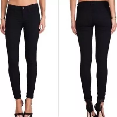 $168 NEW J Brand Super Skinny 915 Low Rise Jeggings Jeans Pitch Black Ankle 24 • $53