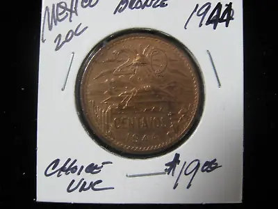 1944 Mexico 20 Centavos Choice Unc • $17.99