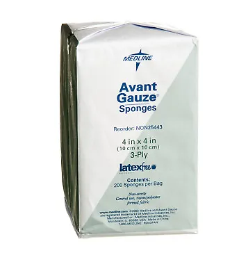 Medline Avant Gauze Non-Woven Non-Sterile Sponges 4  X 4  3 Ply Case Of 4000 • $29.99