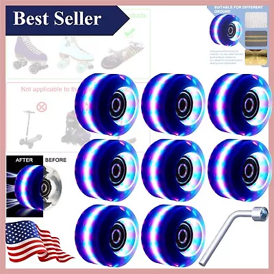 8 Pack Light Up Roller Skate Wheels With Bearings - Dazzling Skating Experience • $67.95