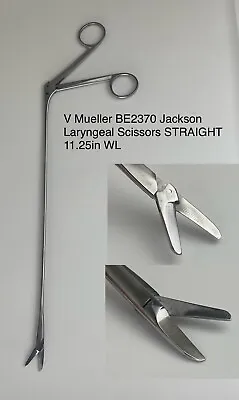 $155 • Buy V Mueller BE2370 Jackson Laryngeal Scissors STRAIGHT 11.25in Working Length