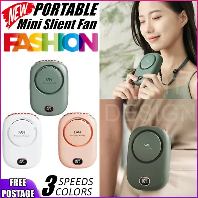 $20.95 • Buy Mini Portable Fan 5V USB Rechargeable Hanging Neck Desk Stand Air Cooler Fans AU