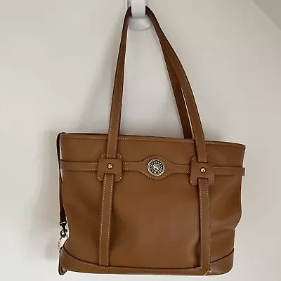 Dooney & Bourke Tote Bag Camel Tan Pebbled Leather Shoulder HL640 Purse FLAW • $23.45