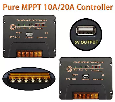 12V/24V 10A/20A DC 5V USB Pure MPPT Solar Charge Controller Panel Regulator • $22.99