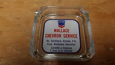 Vintage- Original 1950's Chevron Service Station Glass Ash Tray- Dorado P.R. • $12.99