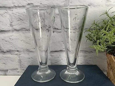Pair Of Champagne Flutes Featuring Bees Musée Paris Made In France La Rochere • $22.17