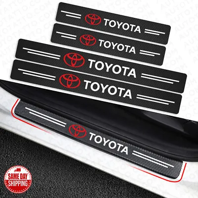 $14.99 • Buy For Toyota Car Door Plate Sill Scuff Cover Anti Scratch Decal Sticker Protector